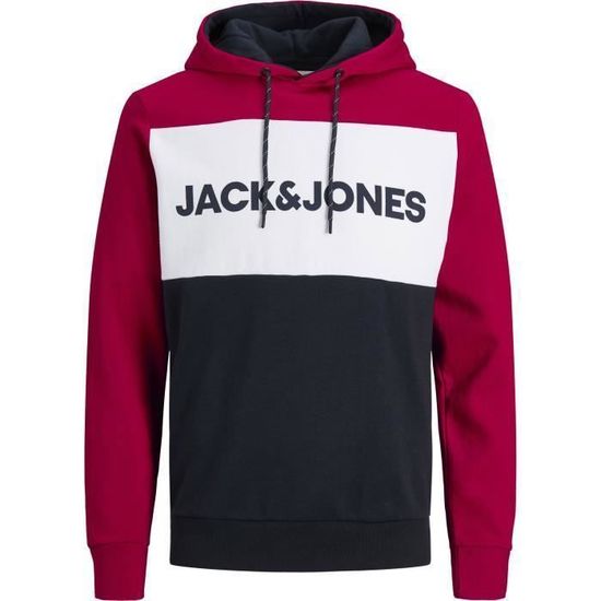 JACK & JONES Sweat à Capuche Rouge Homme Rouge - Cdiscount Prêt-à-Porter