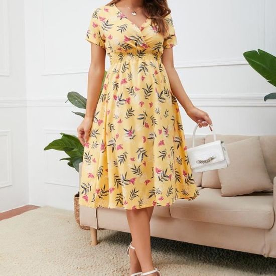 Kimono De Plage Femme En Mousseline - Long, Léger, Motif Floral - Robe D'été élégante Pour Vacances