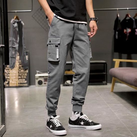 Pantalon Cargo Garçon 8-15 Ans - Streetwear Baggy, Multi-Poches, Taille Élastique - 9