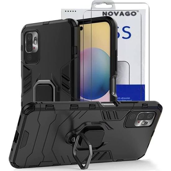 Pack Protection Pour Oppo A54 5G / A74 5G : Coque Avec Béquille + 2 Verres Trempés - NOVAGO