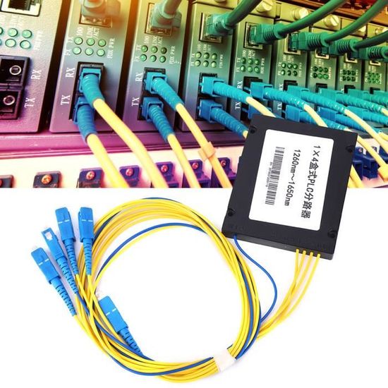 Séparateur Fibre Optique PLC 1x16 - Connecteurs SC APC 0.9mm - Pour Réseau FTTH - Mini Taille