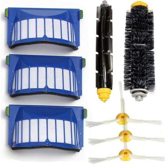 2 Kit Brosses Caoutchouc DrRobor Pour IRobot Roomba Série 800 & 900 - Remplacement Brosse Rouleau