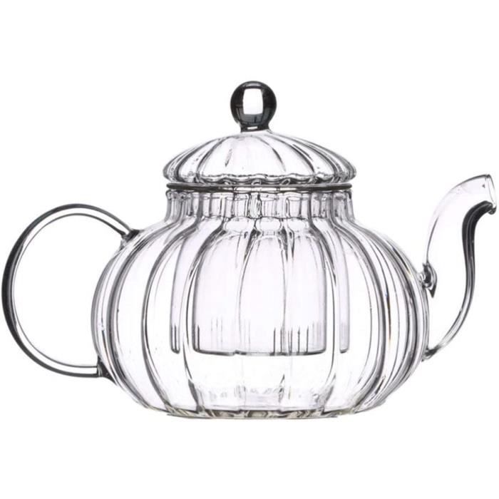LAUGHERER Théière En Verre 950ml Avec Infuseur Inox Amovible Et Dessous De Verre