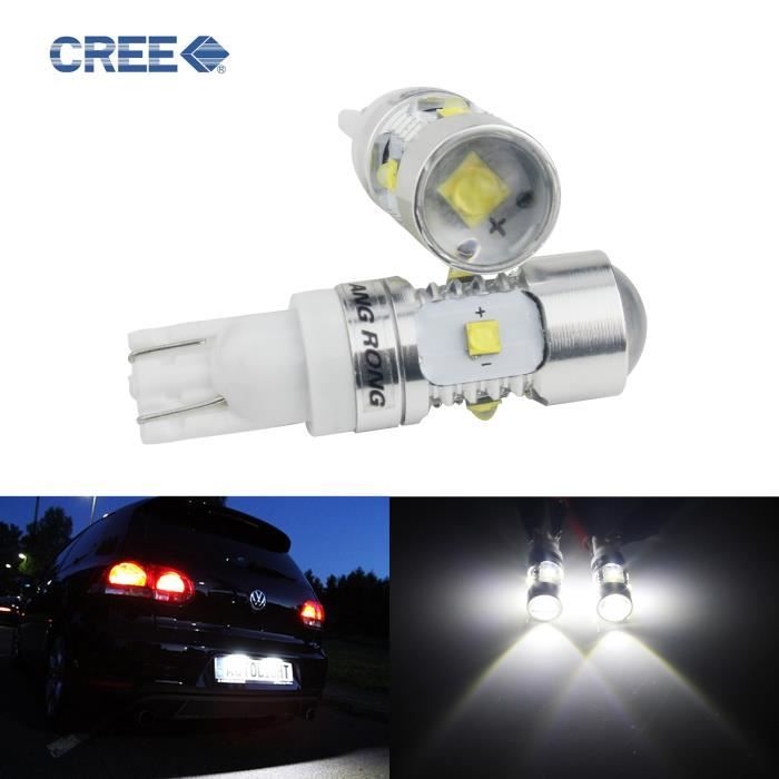 ANGRONG 2 Ampoule W5W T10 25W LED Veilleuses Lampe Lecture Plaque Lumière Blanc 12V
