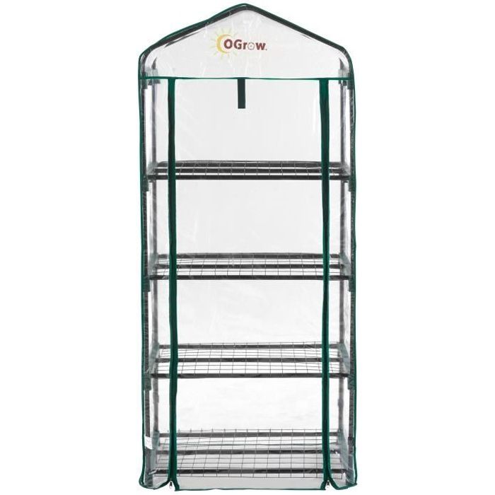 Ogrow - Mini Serre pour Jardin Portable Ultra Deluxe avec 4 Niveaux pour Plants