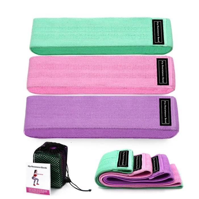 Bande de résistance en 3 pièces, extenseur élastique de bande de caoutchouc de fitness pour équipement de fitness