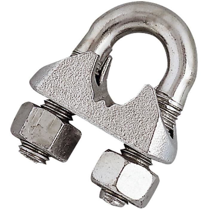 CHAPUIS - Blister de 2 Serre câble étrier acier zingué Ø6mm