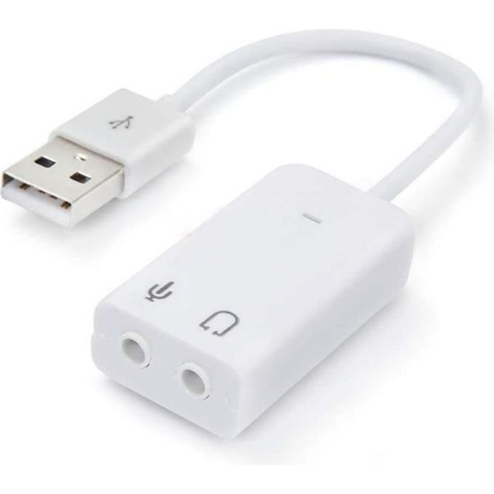 INECK® Carte Son Externe USB Adaptateur Audio USB vers 3,5mm pour PS4, Raspberry Pi, Casque Gamer, Enceinte, Microphone, Mac, Mac