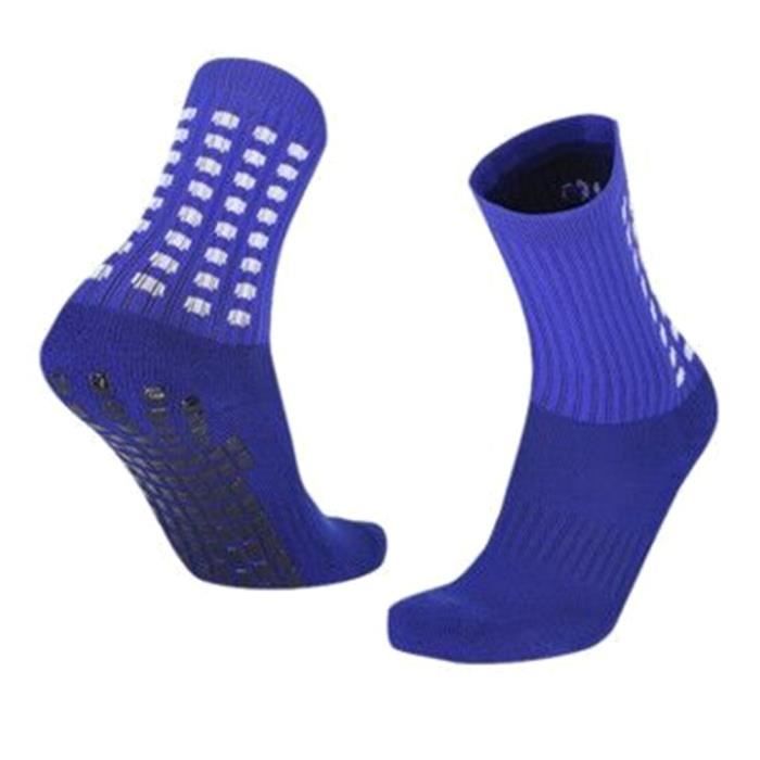 Chaussettes antidérapantes à tube intermédiaire Femmes Hommes Chaussettes de basket-ball Marine Bleu