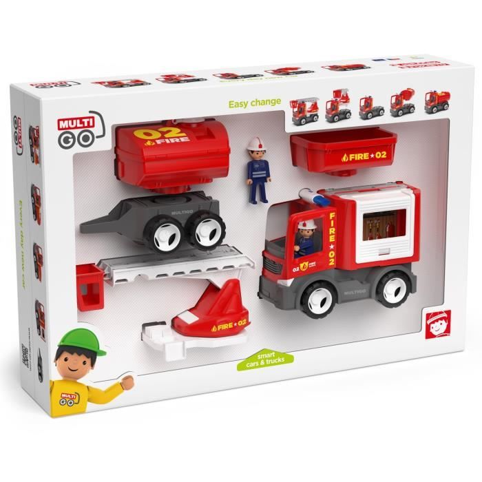 MULTIGO Coffret véhicule transformable avec figurines - Pompier