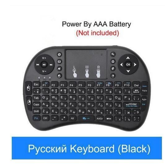 Couleur NOIR Clavier sans fil HTRC i8 2.4GHz avec pavé tactile, télécommande pour Android 9.0 TV BOX HK1 max h96 max x88 Pro Fly A