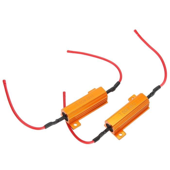 Résistance de charge, résistance de charge des ampoules 50W 8 Ohm, décodeur LED, Plug and Play pour phare antibrouillard ampoule