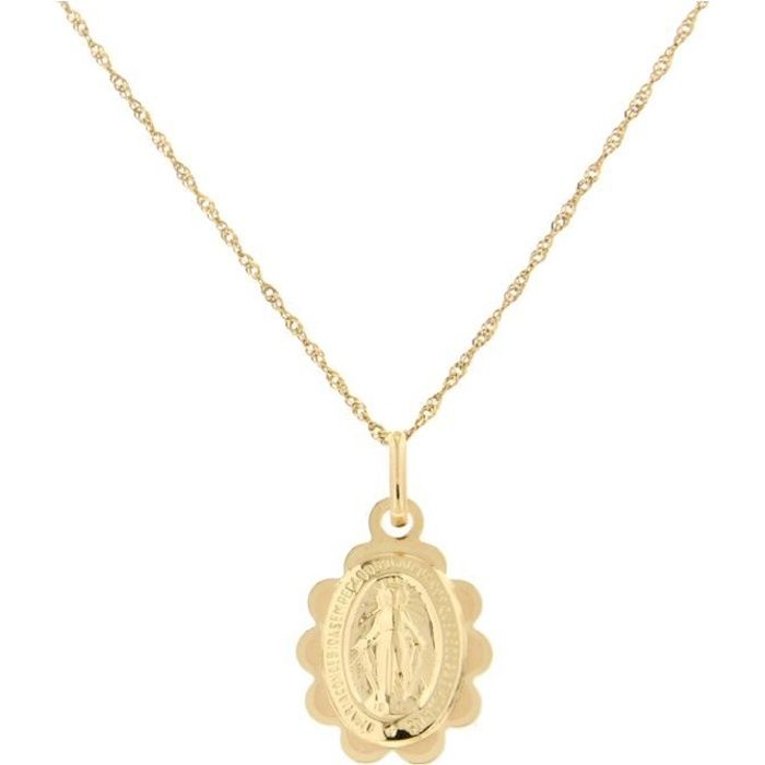 Pendentif Vierge En Or 18 Carats+ Chaîne Offerte