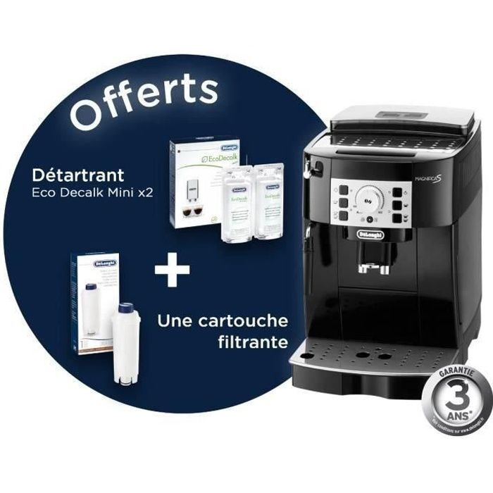 Pack DELONGHI ECAM22.140 MAGNIFICA S Machine expresso automatique avec broyeur avec pack de bienvenue offert - Noir