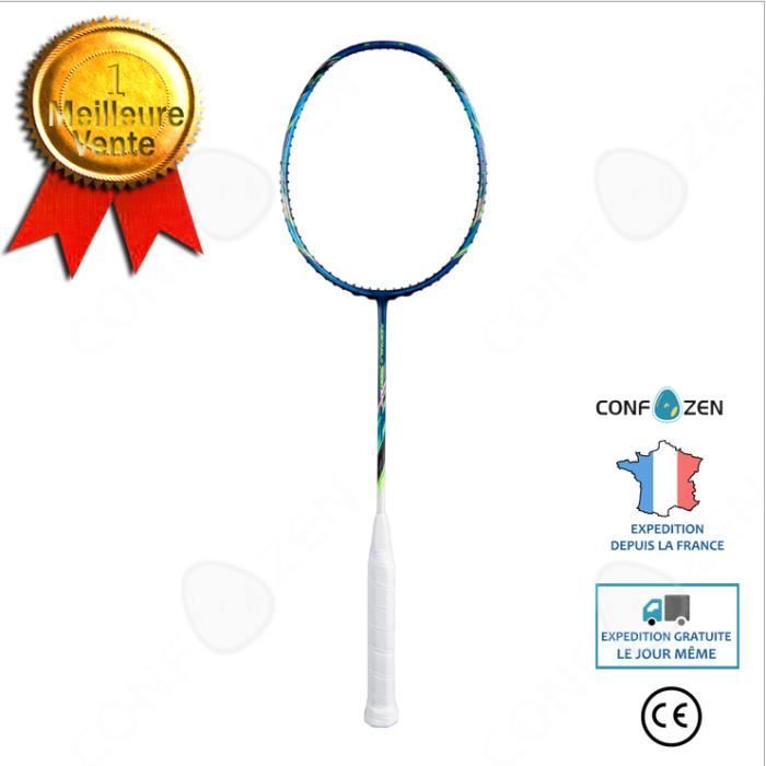 CONFO® Raquette de badminton tout carbone raquette adulte ultra-légère offensive single shot