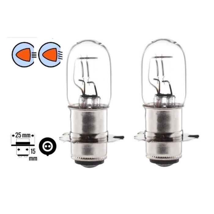 2x AMPOULE 12V 35/35W PX15D P22D T19 MOTO SCOOTER MOBYLETTE FEU PHARE AVANT PROJECTEUR LAMPE MOTONEIGE