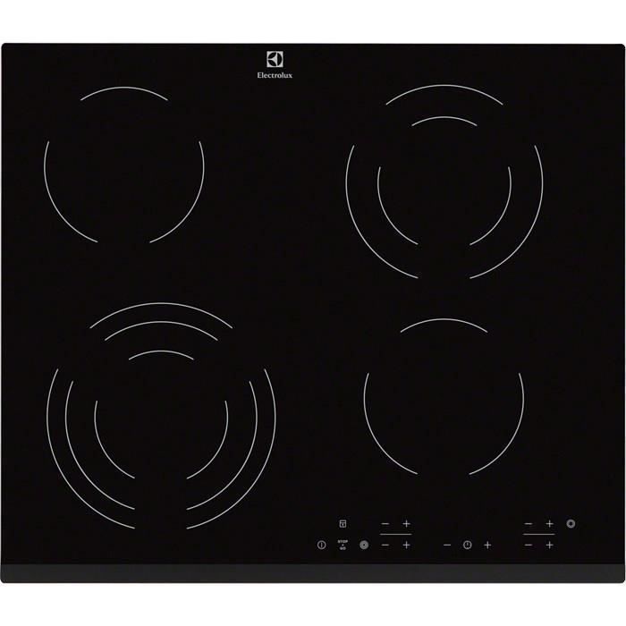 Electrolux EHF6343FOK, Intégré, Céramique, Verre-céramique, Noir, 1200 W, 14,5 cm