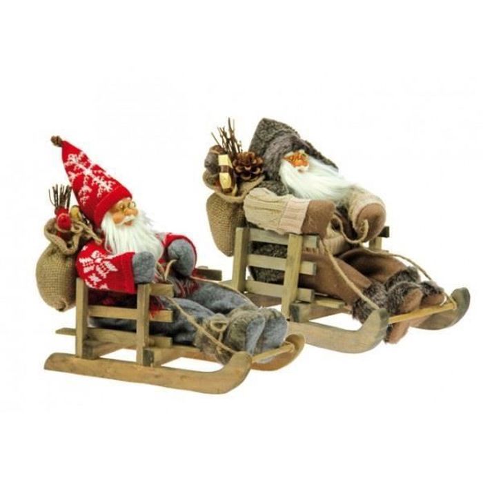 PÈRE NOËL 30CM DANS LUGE