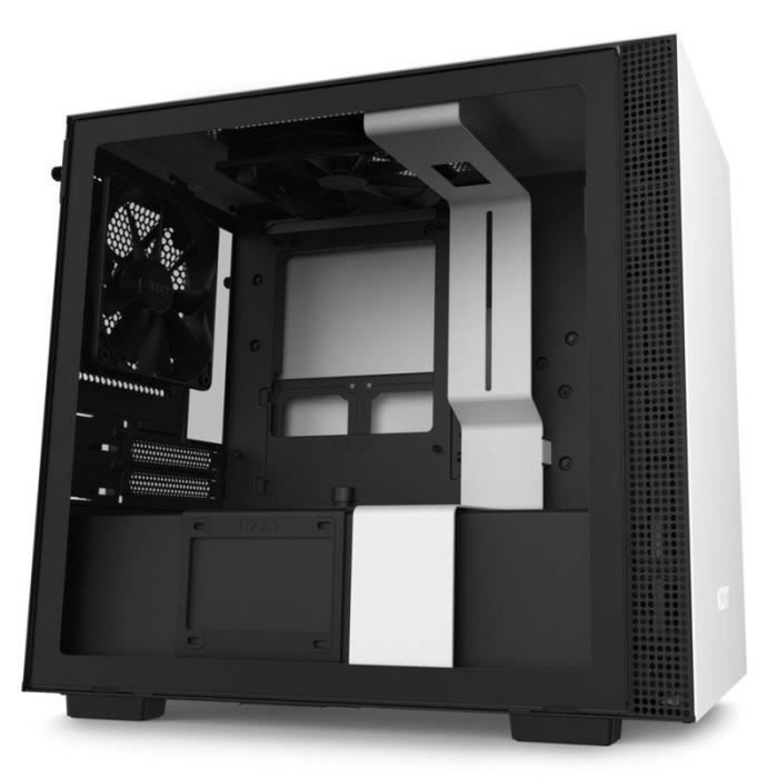 NZXT BOITIER PC H210 - Mini Tour - rétroéclairage RGB - Blanc mat - Verre trempé - Format Mini ITX (CA-H210B-W1)