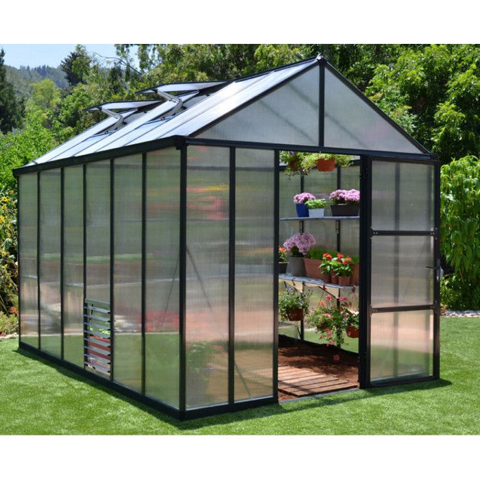 PALRAM Serre de jardin Glory 8,6 m² - Aluminium et polycarbonate - Double parois