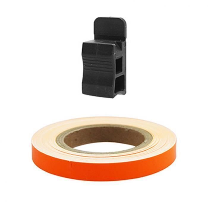 ACCESSOIRE CASQUE LISERET-AUTOCOLLANT-STICKER JANTE REPLAY ORANGE FLUO 7mm 6M AVEC APPLICATEUR