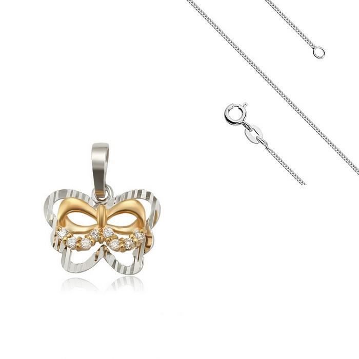 Collier Chaîne et Pendentif Croix Cristal Swarovski* Argent Massif 925