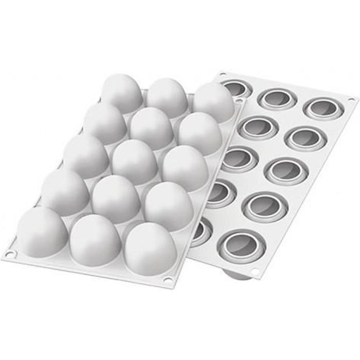 Moule Silikomart tout en silicone pour 15 truffes 0,000000 Blanc