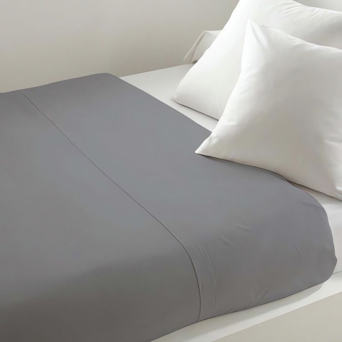 Drap plat uni 240x290 cm ATMO gris