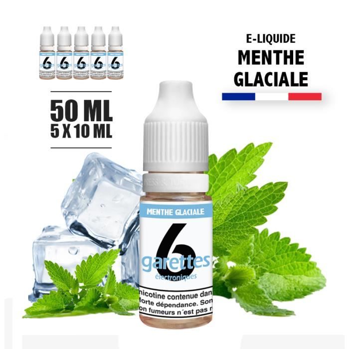 E-liquide 50ML saveur MENTHE GLACIALE avec 12MG de nicotine (e-liquide id : PRD2648) - (5x10ML)