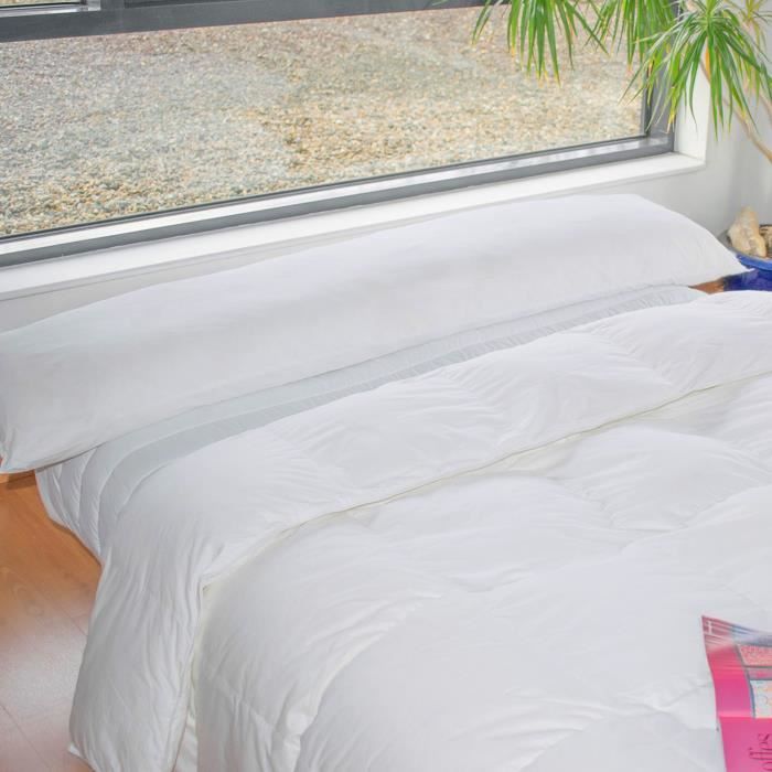 BLEU CALIN Traversin plat à mémoire de forme Mémofill 40x140 cm blanc
