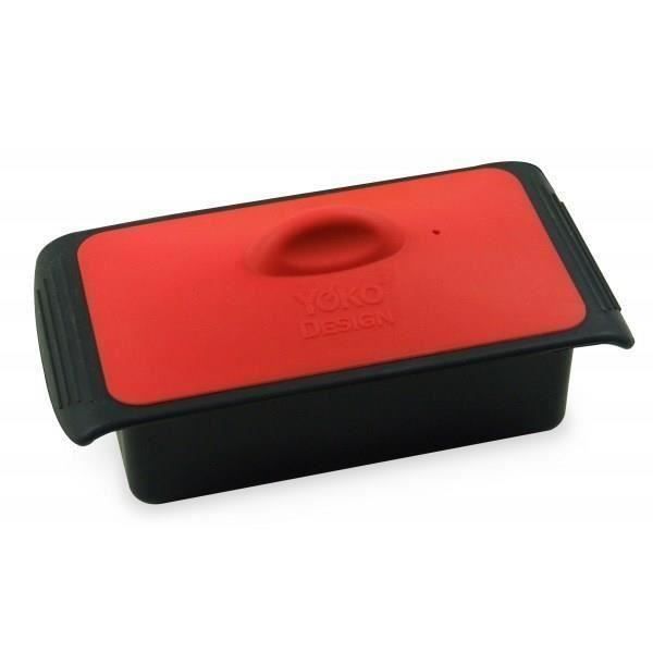 YOKO DESIGN Plat pour terrine de 1 kg avec couvercle - 11 x 22,5 cm - Noir et rouge