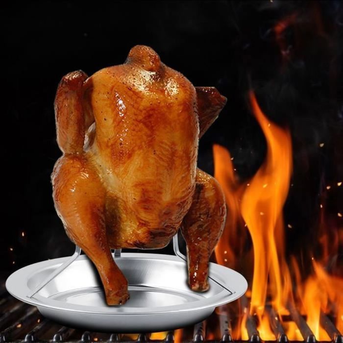 Support De Poulet Rôti Vertical En Acier Inoxydable - Idéal Bière Canette Pour Barbecue Parfait