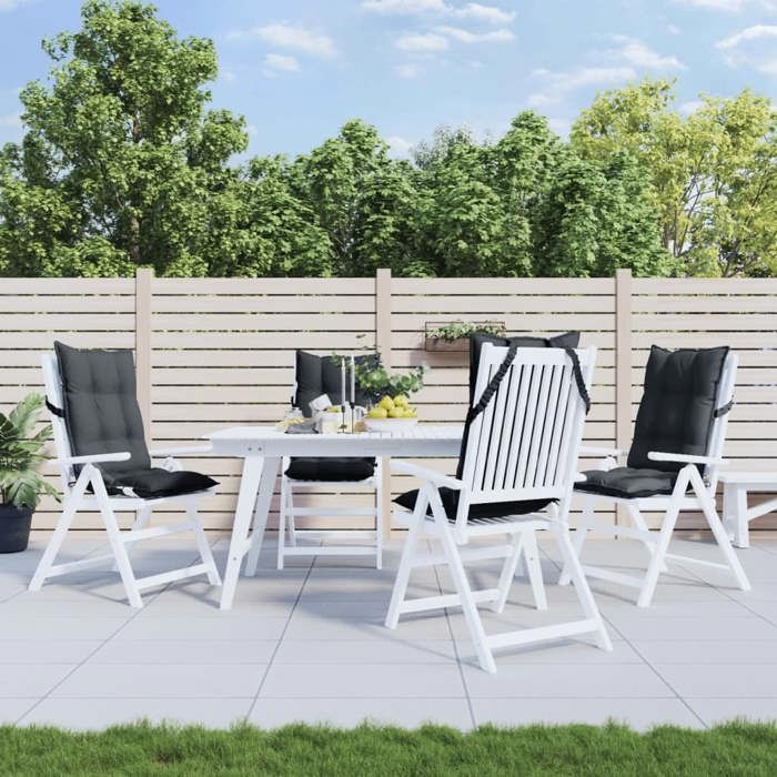 vidaXL Lot de 4 Coussins de Chaise à Dossier Haut Galette de Siège Imperméable Coussin dExtérieur Anti-glissement Jardin 377603