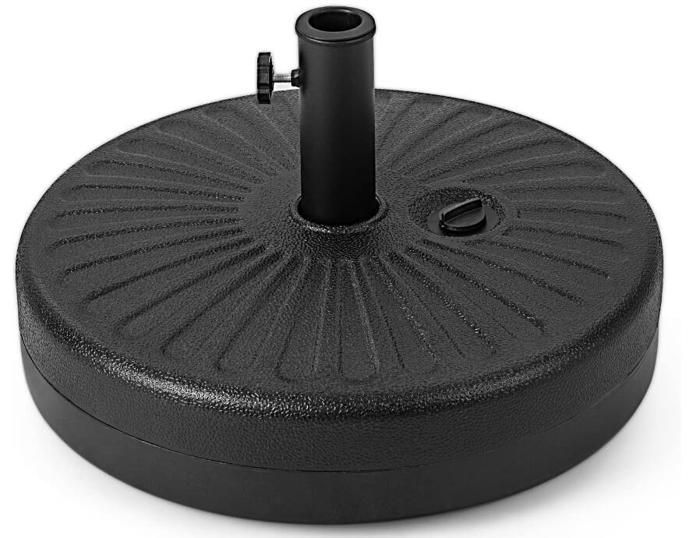 Pied De Parasol Relaxdays - Pour Tubes 38-50mm - Imitation Fonte Noir - 50cm Diamètre - 14kg