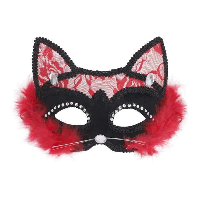 Masque De Chat En Dentelle Pour Femme - Pour Halloween, Soirée, Cosplay - Design élégant Avec Motifs Roses - Environ 16x15 Cm - 6
