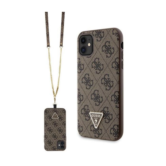 Coque de téléphone Guess iPhone 11 Logo en métal Rigide