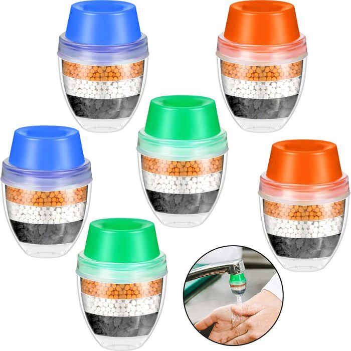 Meilleurs prix pour Filtre d'installation de robinet 6 pièces purificateur de charbon actif pour eau dure en métaux lourds cuisine