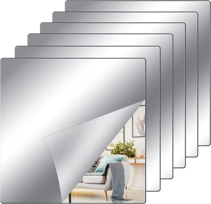 Hode 10 Pièces Miroir Adhesif Mural 30x30cm, Acrylique Miroir