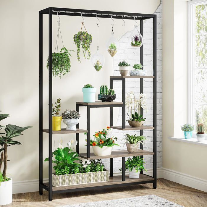 Support Pour Plantes 5 Niveaux En Métal - Étagère échelle 162,6 Cm De Haut, Imperméable - Pour Intérieur/extérieur, Balcon, Jardin, Salon