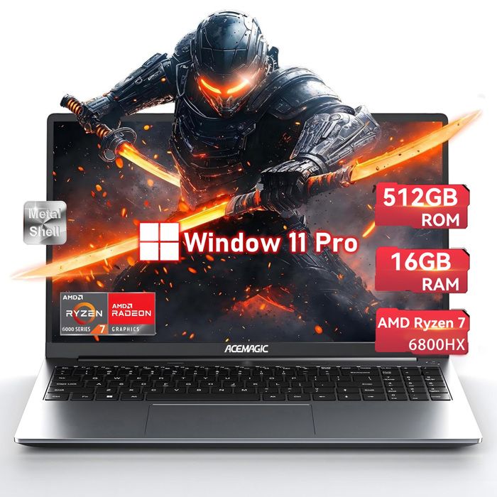 ACEMAGIC PC Portable Gamer 16 FHD AMD Ryzen 7 6800HX(8C-16T jusquà 47 GHz)16Go DDR5512Go SSDWiFi6AMD Radeon 680M 2.2GHz