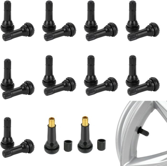 60 Valves De Pneu TR413 - Valves Caoutchouc Snap-in Pour Voiture, Moto, Vélo
