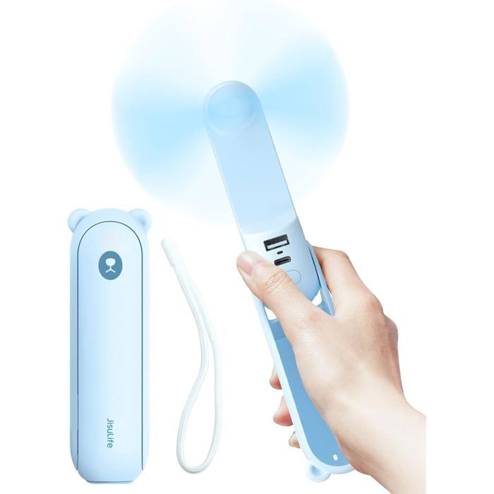 TRAHOO Ventilateur portatif avec batterie de secours 4500 mAh autonomie maximale de 37 heures ventilateur de poche portable[J35] - Trahoo