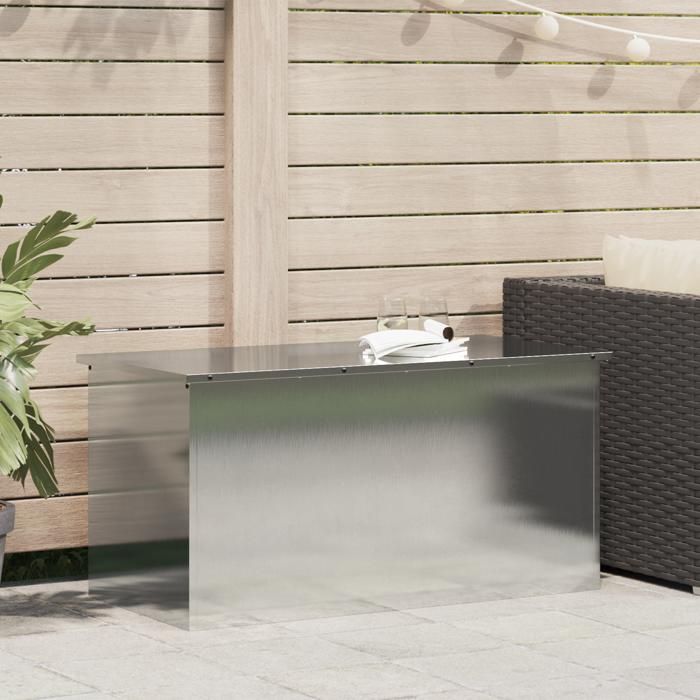 Moderne Boîte de Rangement Extérieure - Coffre meuble de jardin Argent 100 x 50.5 x 50 cm@FR(2571729)