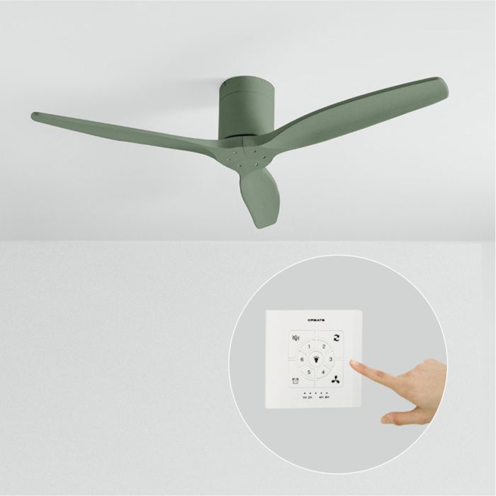 Ventilateur de plafond - Create - Sans lumière - Vert sauge - Ø132cm - Fonction été/hiver