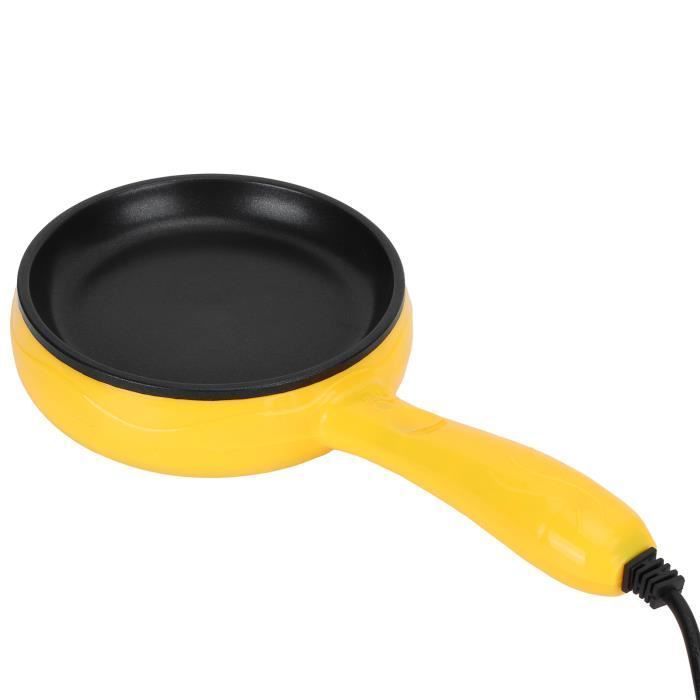 Poêle à frire mini - FYDUN - 350W - Anti-adhésif - Jaune - Pancakes et omelettes - Compatible tous feux sauf induction