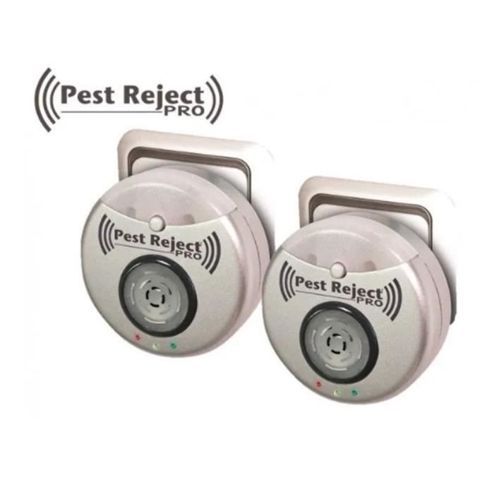 Pest Reject Pro Lot de 2 - Répulsif Anti Rongeurs et Insectes - Avec technologie électromagnétique et ultrasons pour faire Gris YYV
