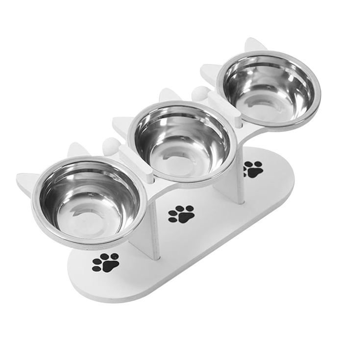 Gamelle surélevée pour chat-design ergonomique pour un confort optimal-stable et pratique pour les chats dintérieur-blanche-42 x 16