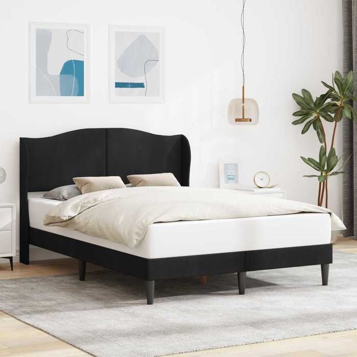 vidaXL Cadre de lit avec tête de lit Noir 160 x 200 cm Velours 42027933