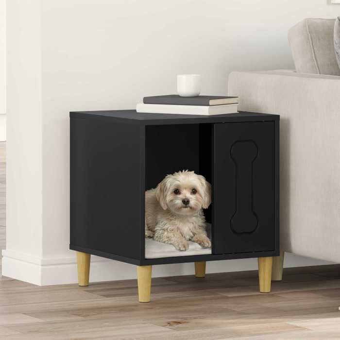 Noir Niche pour chiens - Maison pour Chiens Noir 44x42x49 cm Bois dingénierie C28089 Noir Niche pour chiens - Maison pour Chiens Noir 44x42x49 cm Bois dingénierie C28089