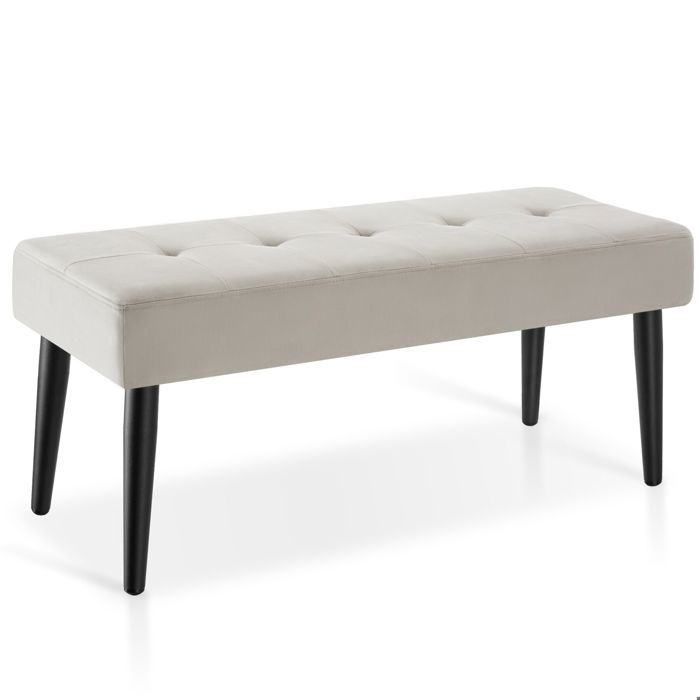 Banc - TECTAKE - Banquette GLORA confortable rembourrage mousse haute densité velours 95 x 38 x 45 cm - Taupe